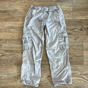 Full Tilt Kids Girls Gray Cargo Pants Size Medium Baggy Loose Fit Casual Grunge